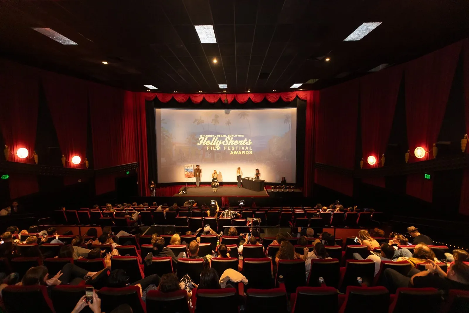 A full theater before a screening.