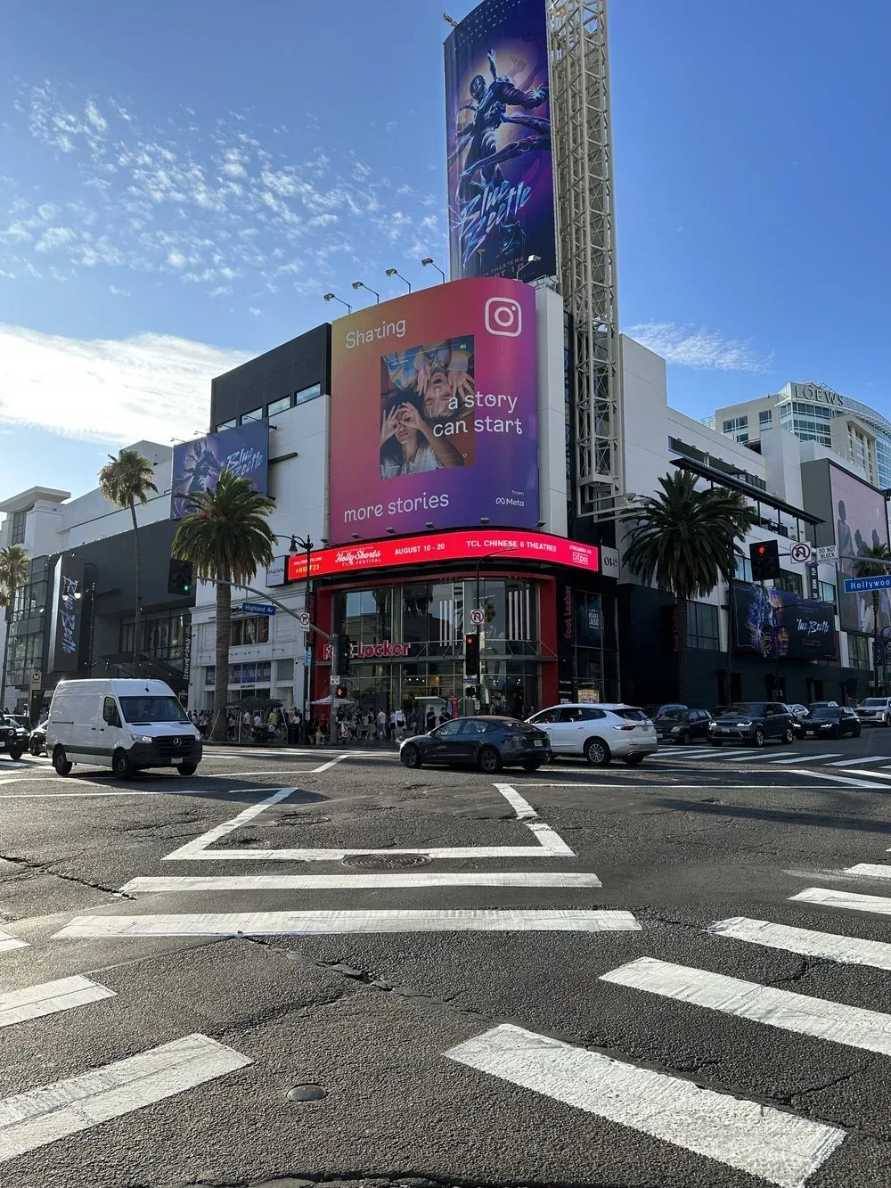 The 2023 poster on a billboard at a Hollywood intersection.