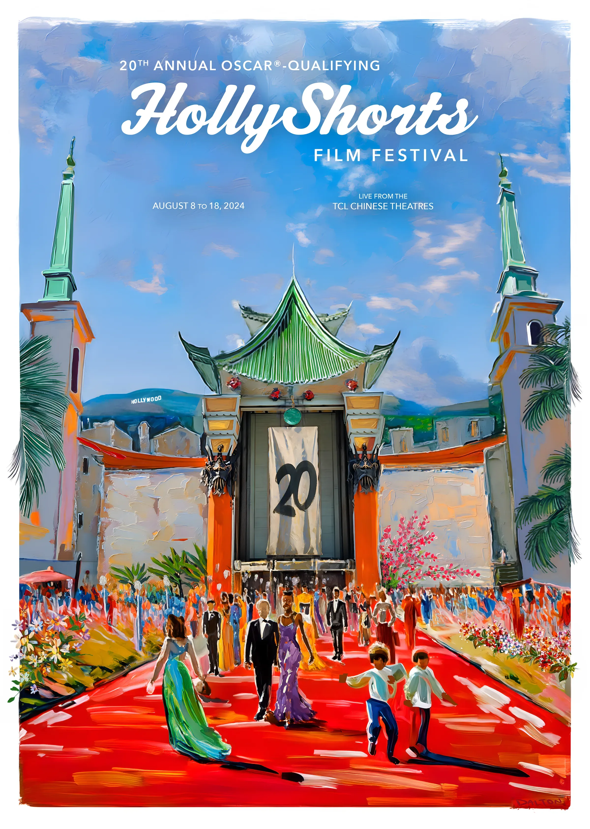 The official 20th anniversary poster: the Chinese Theatre in full color above the red carpet.