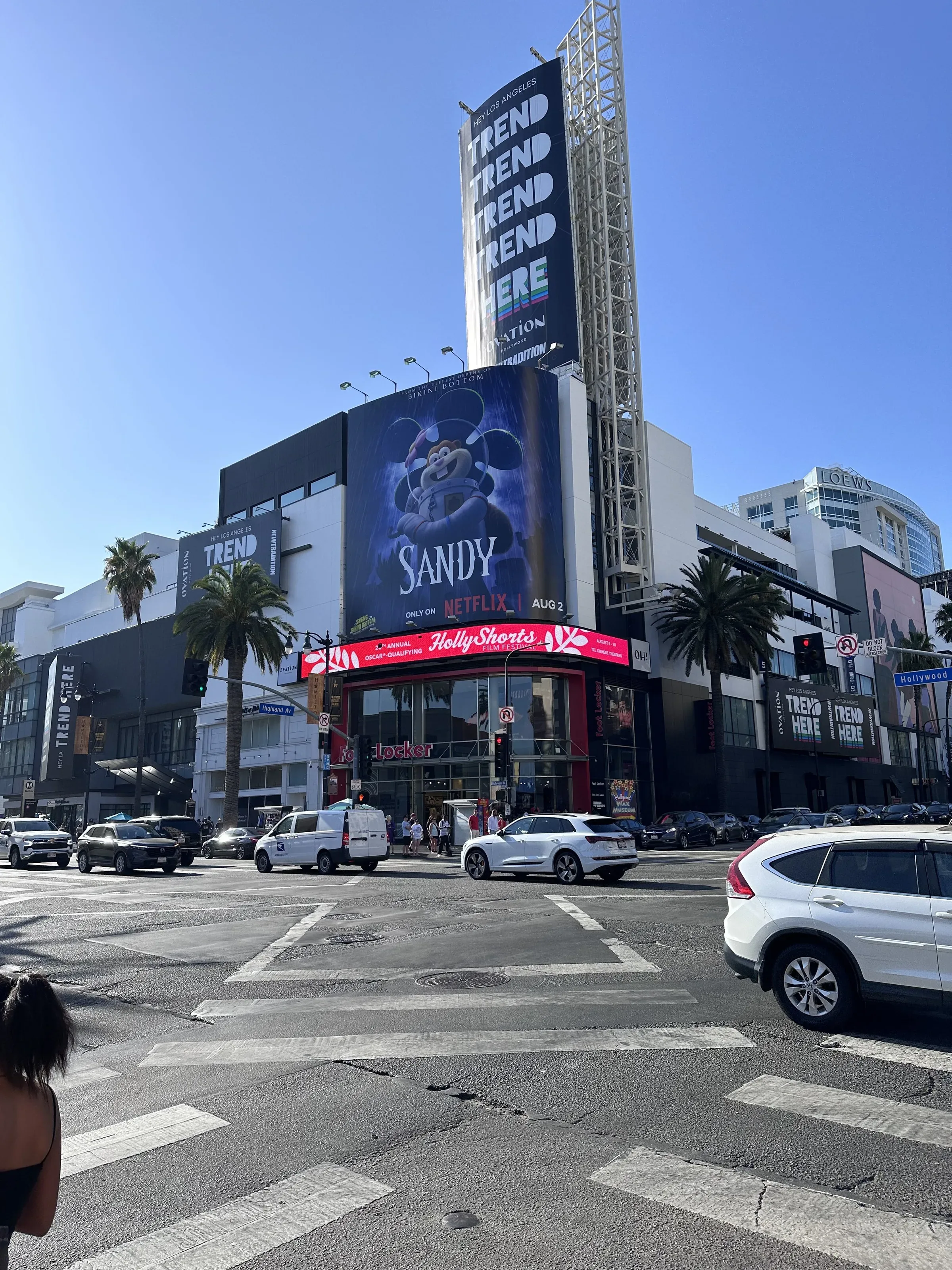The 20th anniversary billboard on a Hollywood tower.
