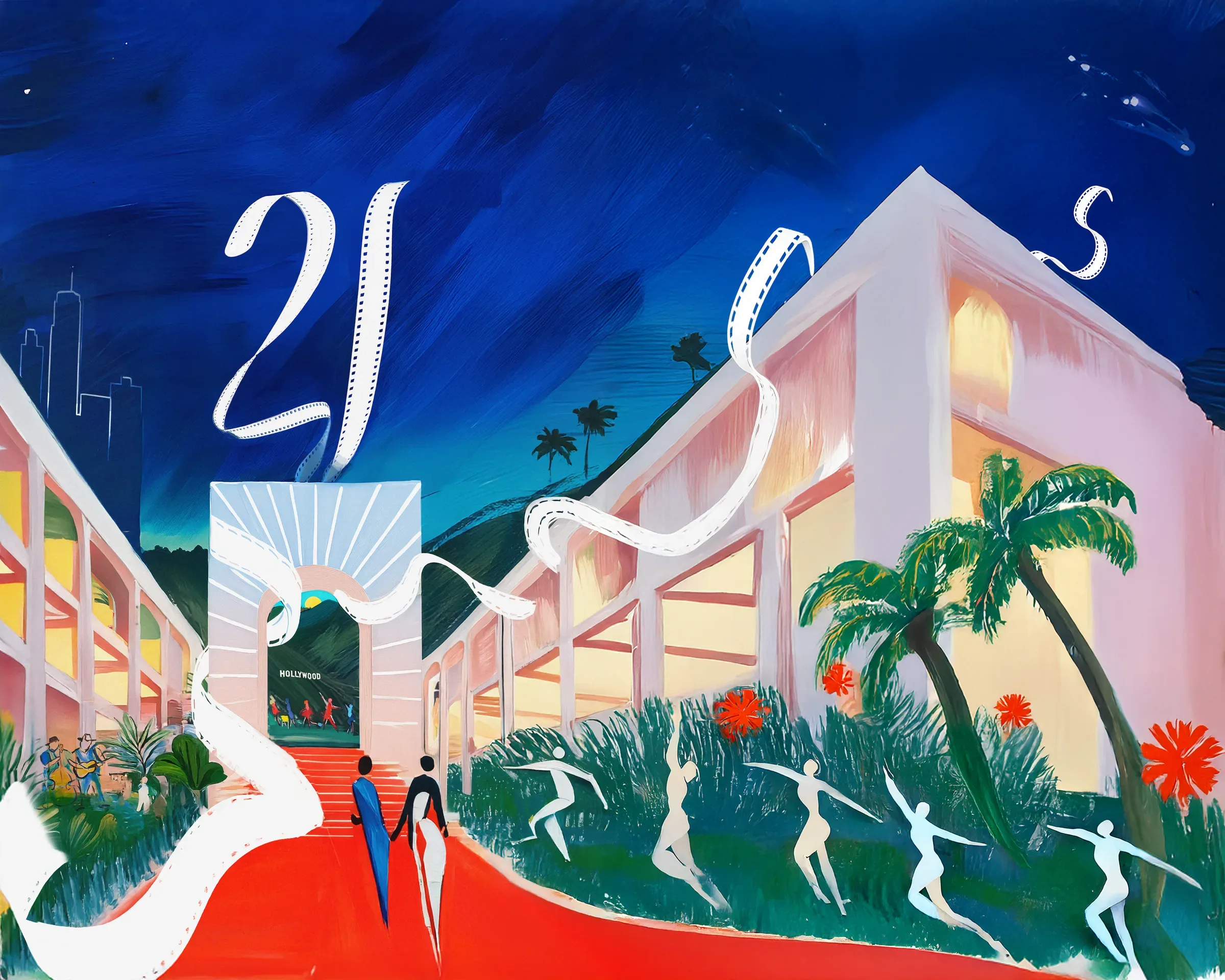 Wide view of the original art for the 21st anniversary poster.