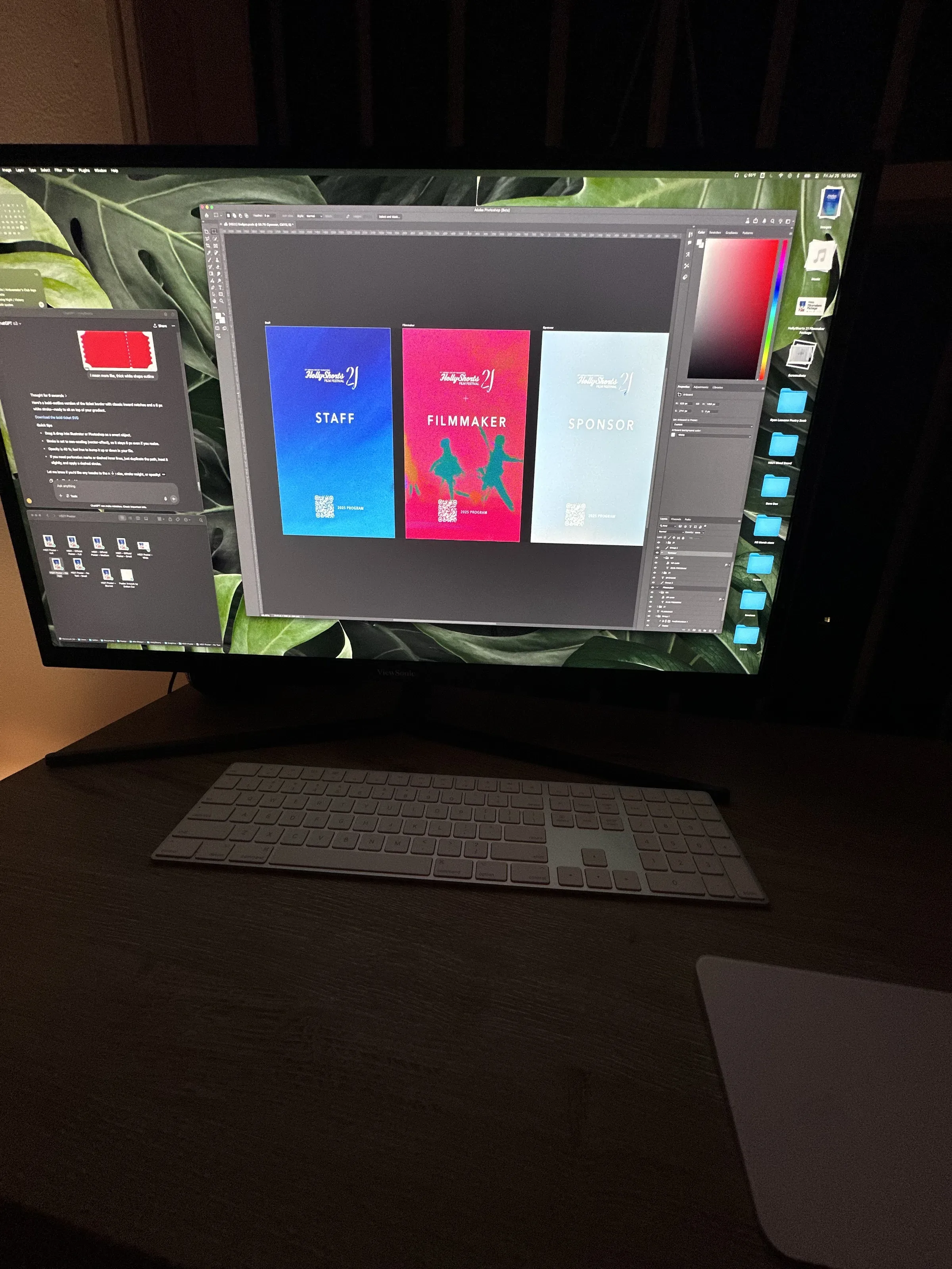 Badge layouts on screen while designing.