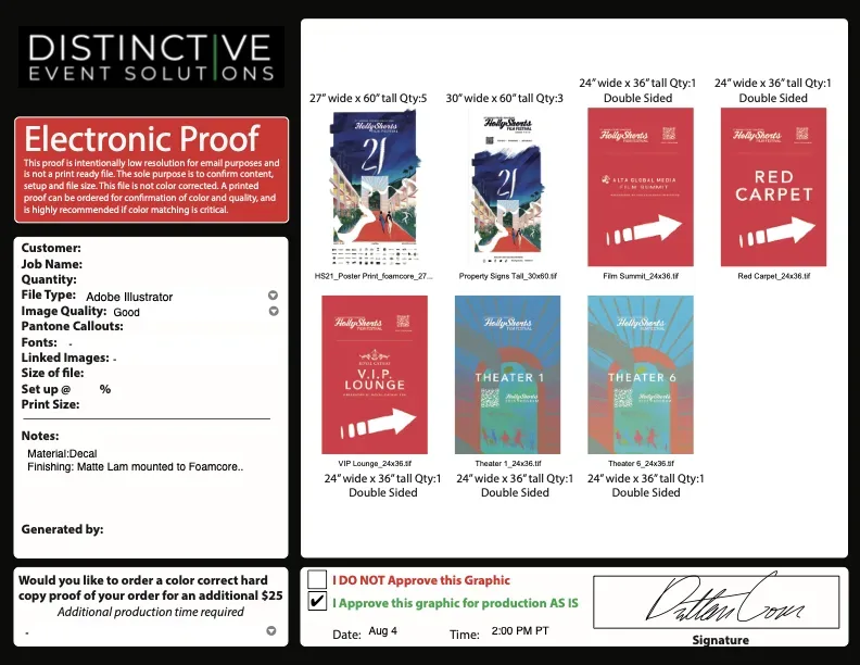 An electronic proof from Distinctive Event Solutions.