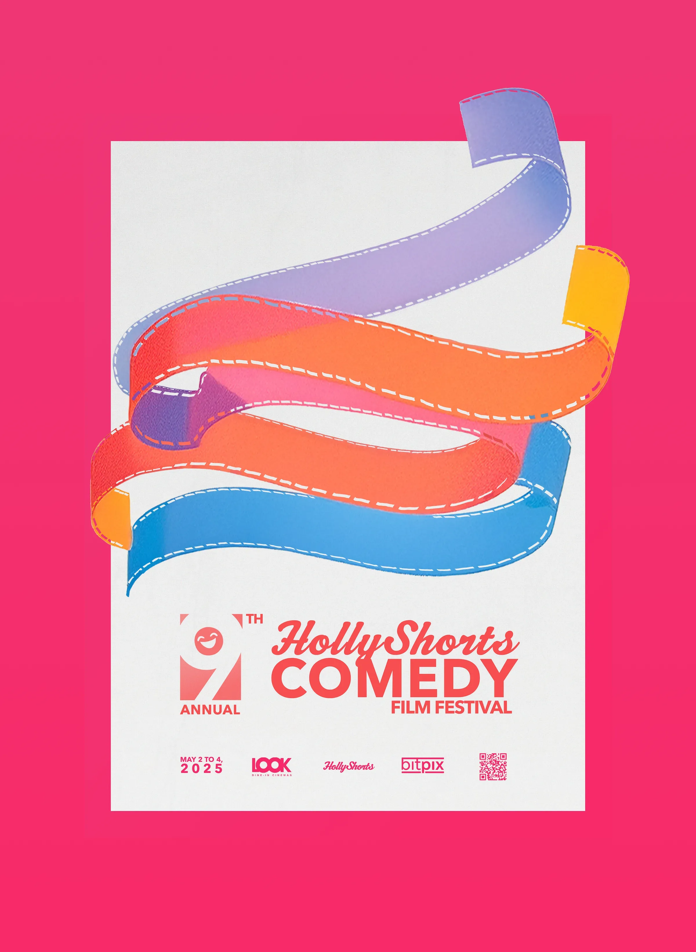 The 2025 poster, the first after the rebrand: a ribbon of color forming the festival mark.
