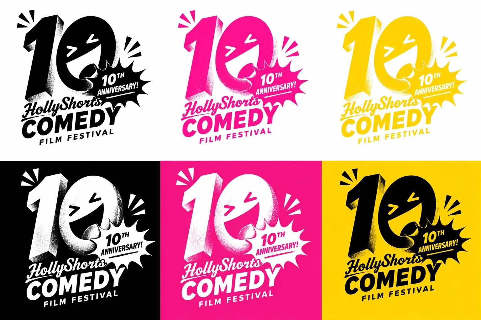 The anniversary logo in its colorways.