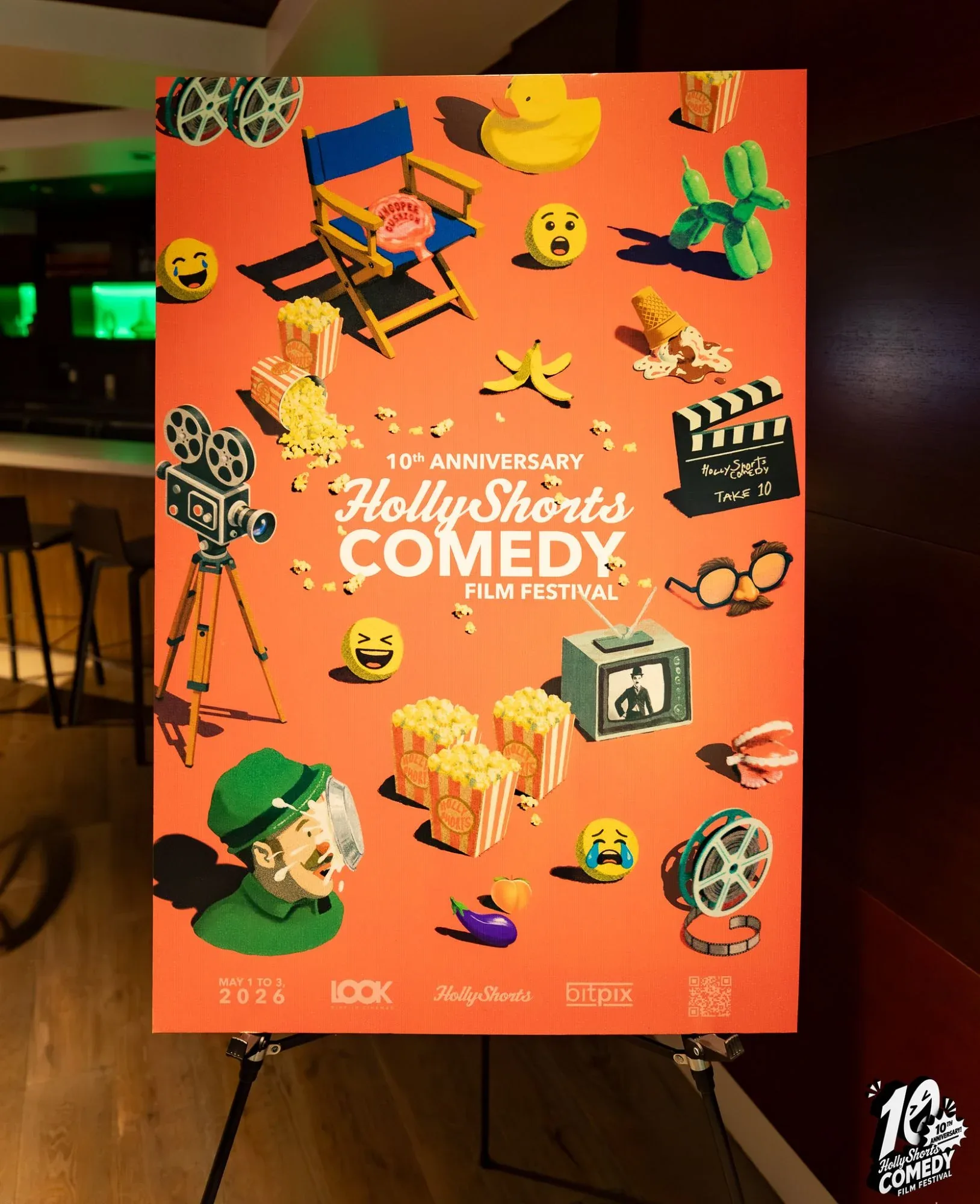 The poster on an easel in the LOOK Dine-In Cinemas lounge