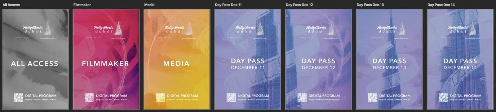 The full set of badges in a row.