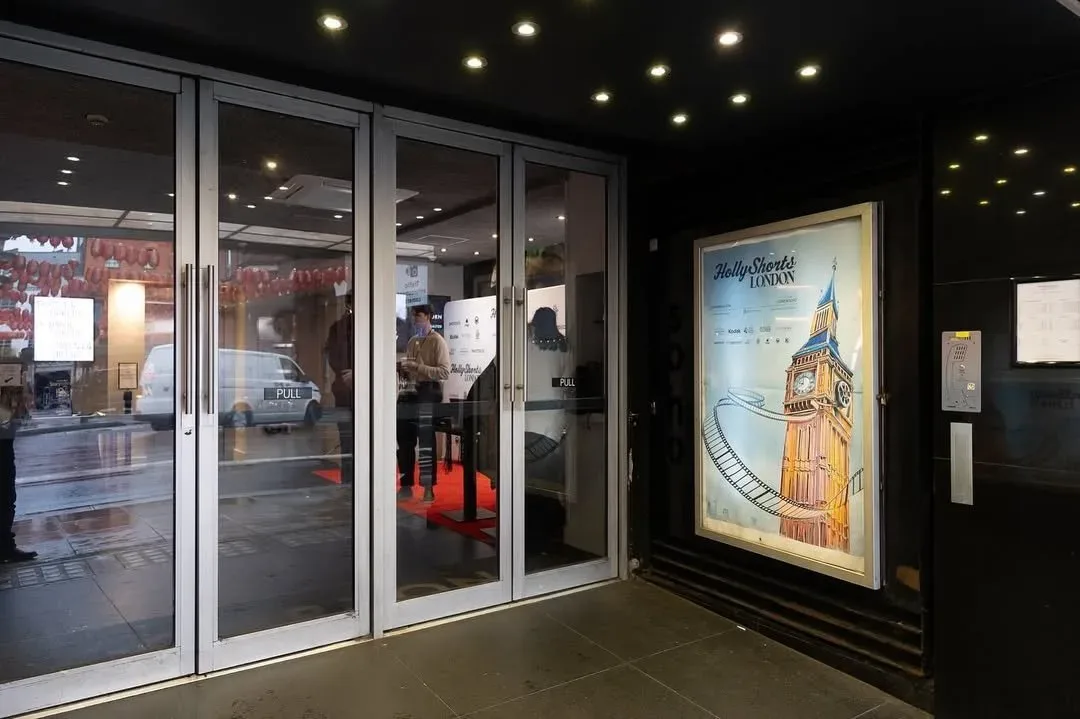 The poster in the glass doors of Curzon Soho.