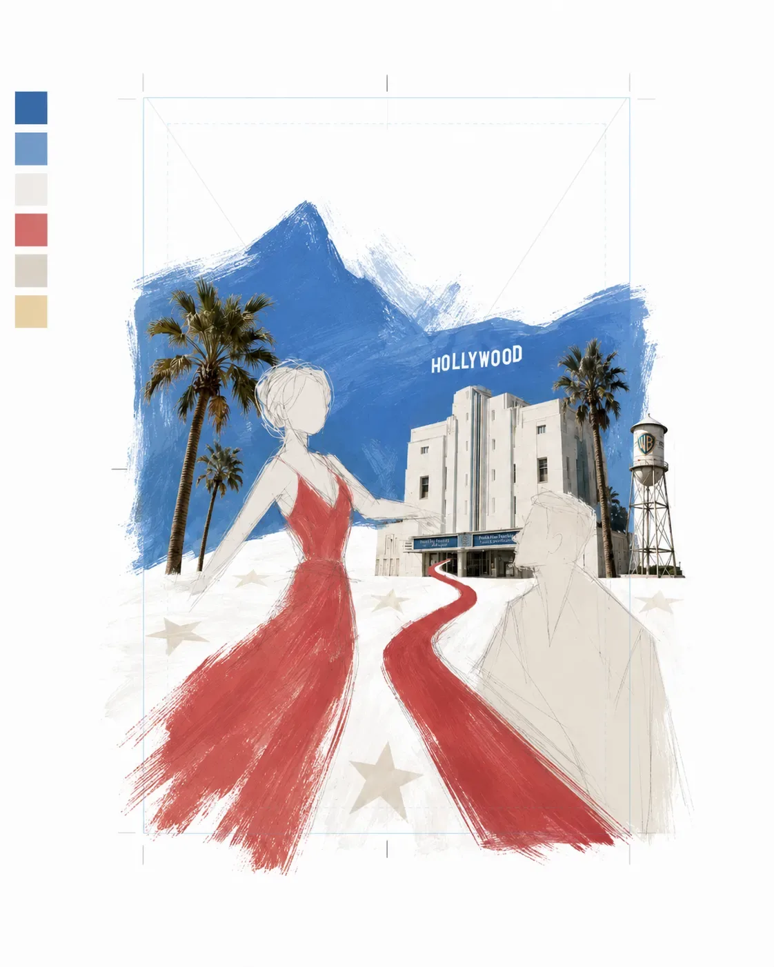 Painterly pass with a textured background.