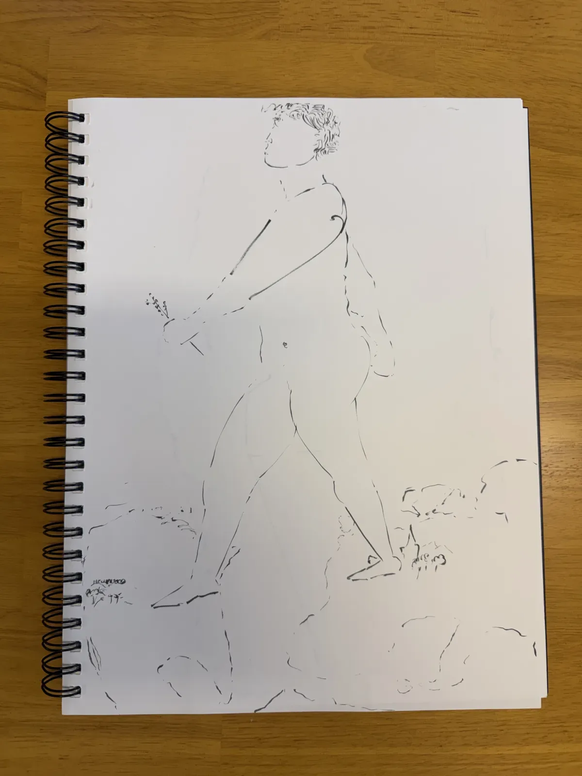 Loose gesture studies of the couple.