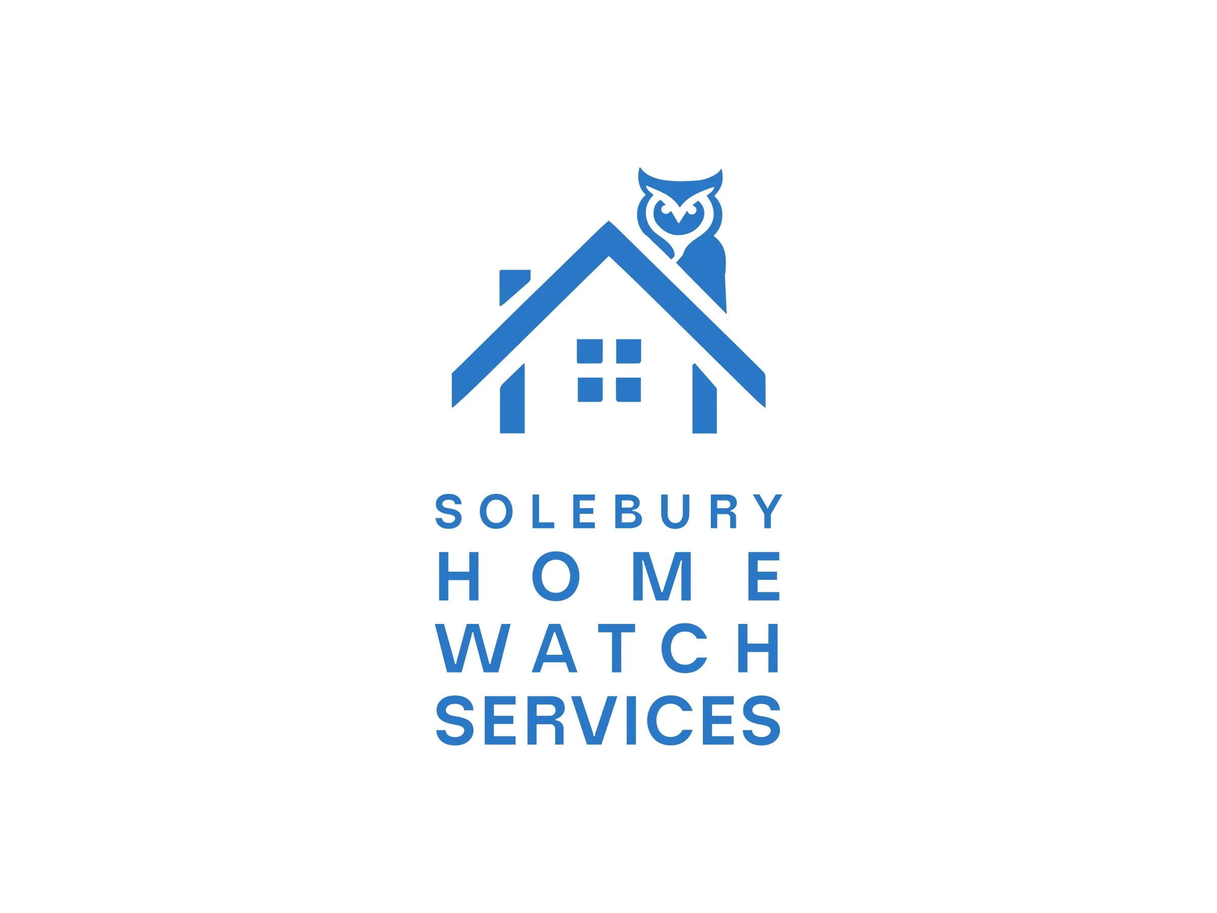 The logo, tall version, in blue.