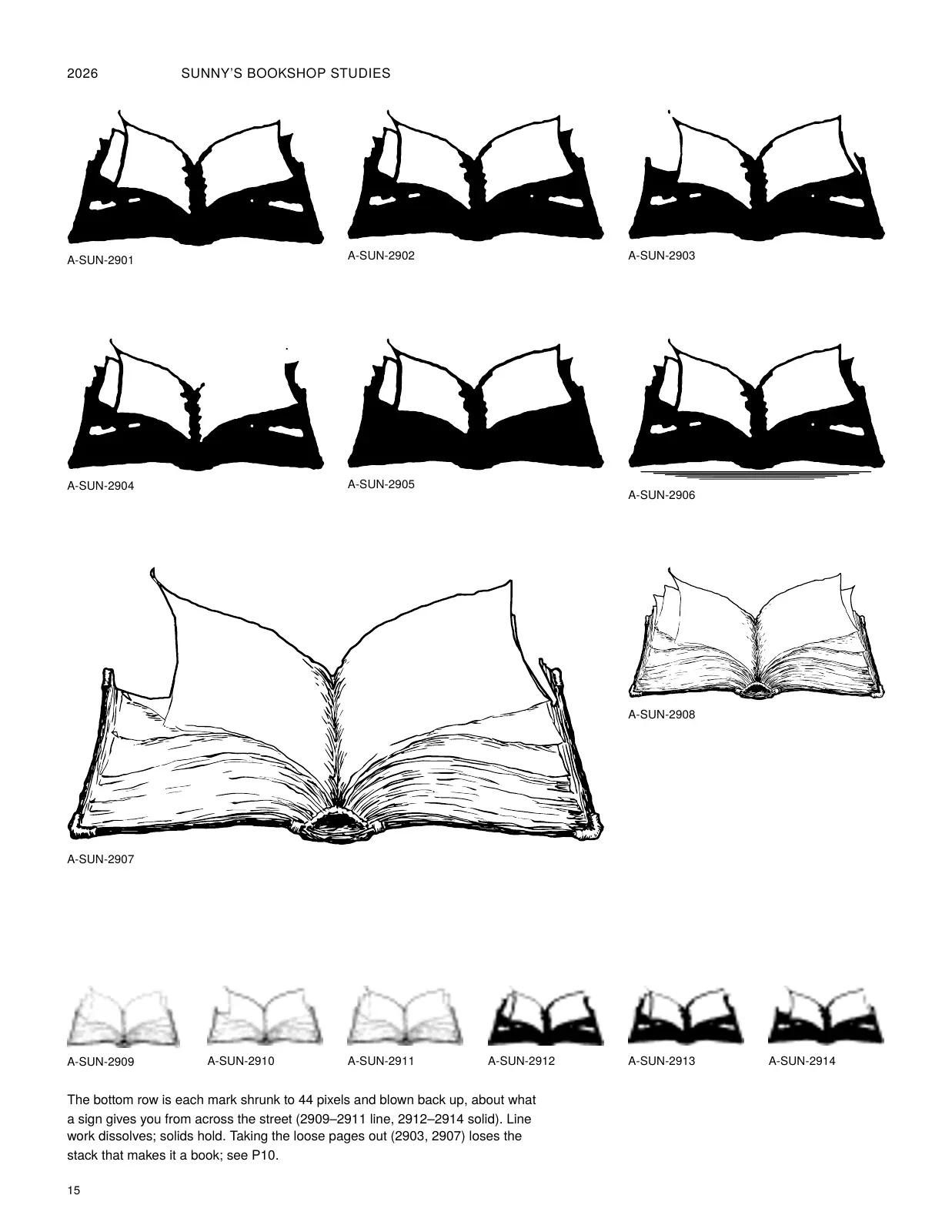The studies, page 15: Book variations III: solid and distance.