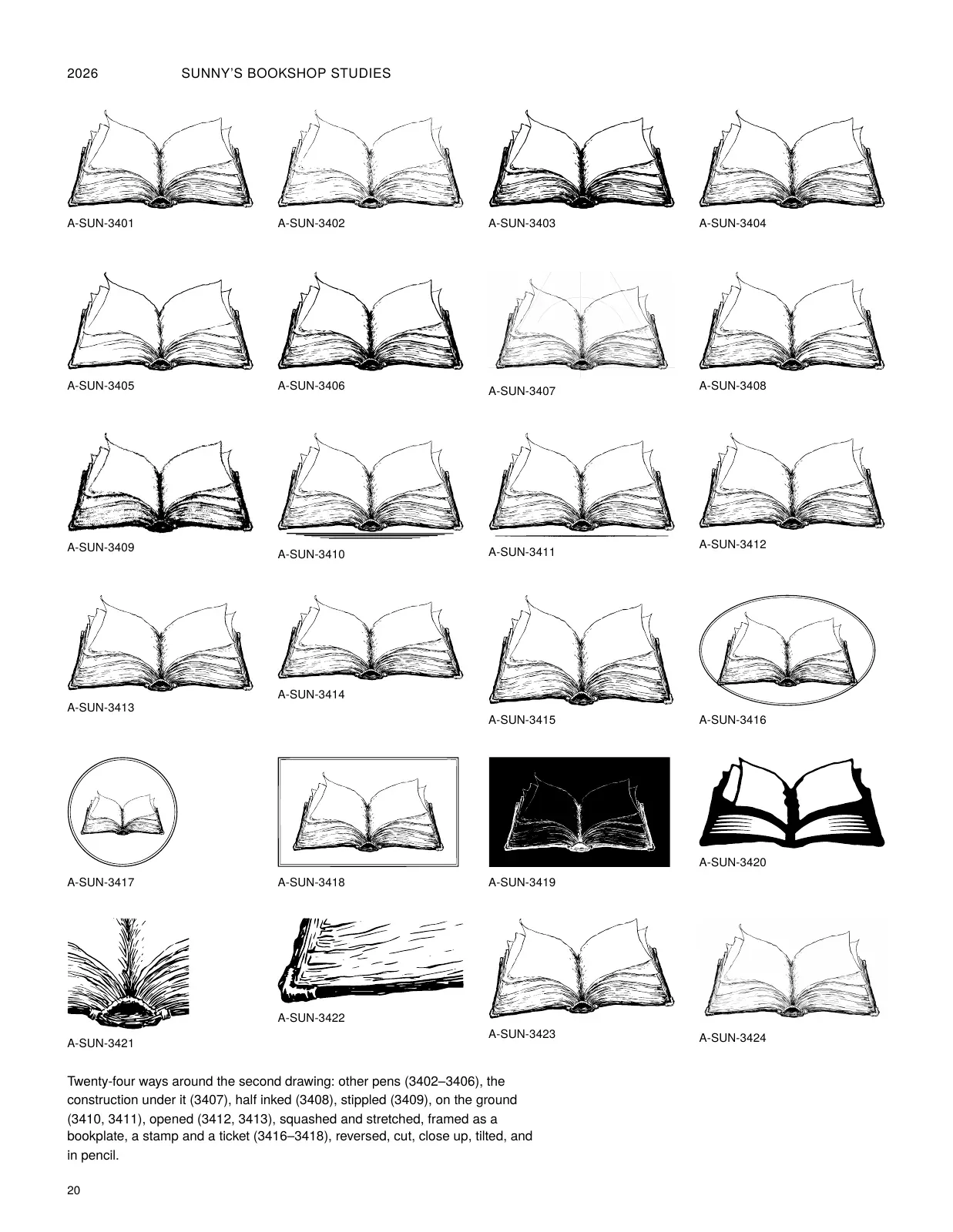 The studies, page 20: The book, sketchbook.