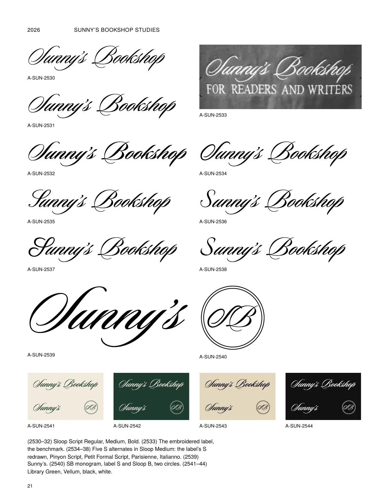 The studies, page 21: Signature studies I.