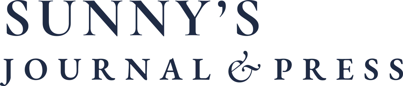 The Sunny’s Journal & Press wordmark, in Ink Navy.