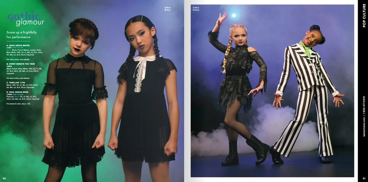 The Gothic Glamour spread: dancers in black dresses.
